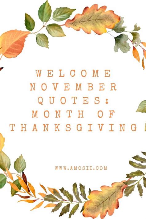 Welcome November Quotes: Month of Thanksgiving - AmoSii