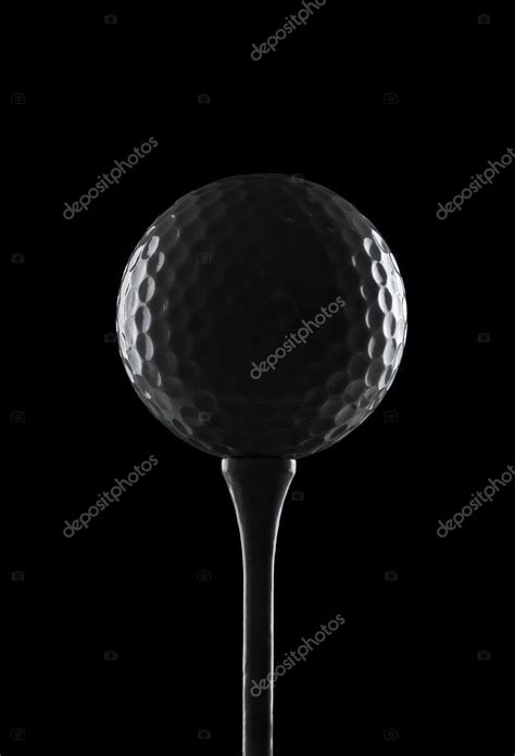 Silhouette of a golf ball on a tee, with copy space — Stock Photo © Rangizzz #7285682