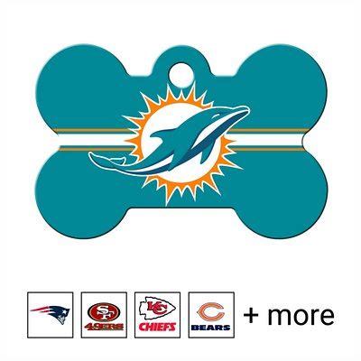 QUICK-TAG NFL Bone Personalized Dog ID Tag, Large, Miami Dolphins - Chewy.com