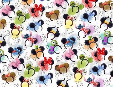 New Ear Pattern FREE | Disney fabric, Disney scrapbook, Disney phone wallpaper