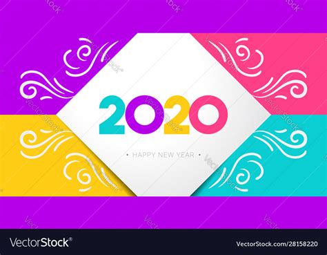 Happy new year 2020 greeting card Royalty Free Vector Image