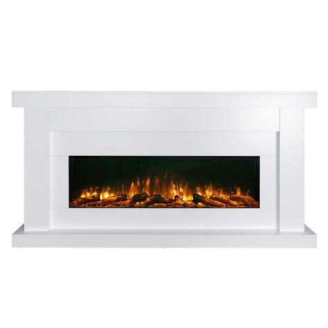 Aristo 50 Inch Electric Fireplace Heater with White Mantel Suite - Moda Living