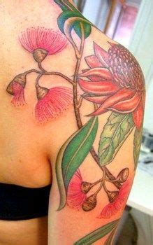 Australian flowering gum, waratah and eucalyptus botanical tattoo Flower Tattoo Designs, Tattoo ...