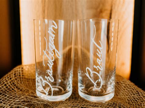 DRINKING GLASSES SET of 2 Personalized HANDLETTED - Etsy