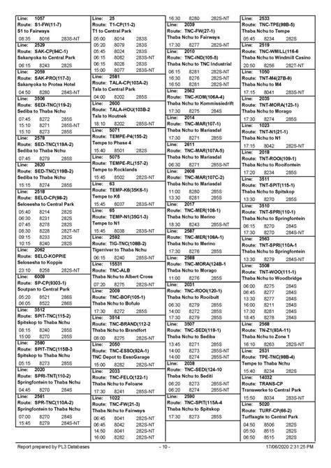 Updated timetable: 17 June 2020 - Interstate Bus Lines