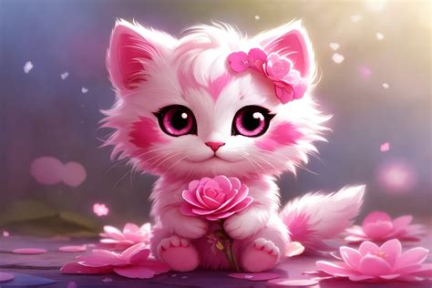 Pink Kitty Wallpaper Graphic by Forhadx5 · Creative Fabrica