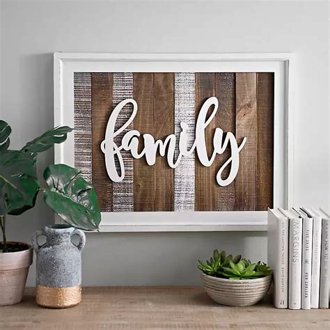 Slatted Wood Framed Family Wall Plaque | Kirklands