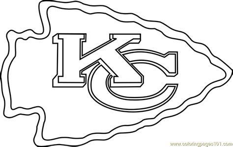 Kansas City Chiefs Logo Coloring Page - Free NFL Coloring Pages : ColoringPages101.com