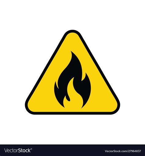 Triangle yellow fire warning signs icon Royalty Free Vector