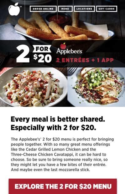 Applebee's 2 for $20 Special! No Coupons Needed! | Save A Lot Mom | kdhnews.com