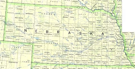 Detailed map of Nebraska state. Nebraska state detailed map | Vidiani ...