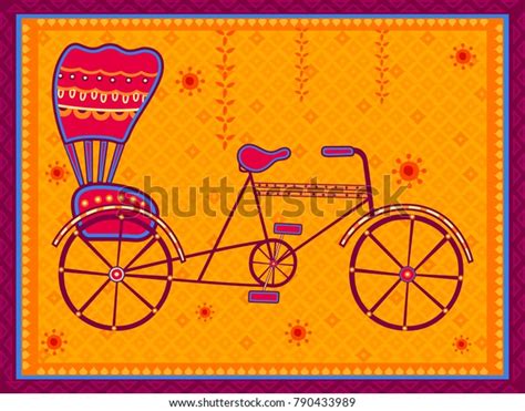 Vector Design Cycle Rickshaw Transport India Stock Vector (Royalty Free ...