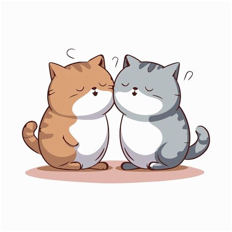 Premium Vector | A cartoon drawing of two cats that say's in love