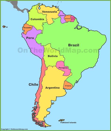 South America Maps | Maps of South America - OnTheWorldMap.com