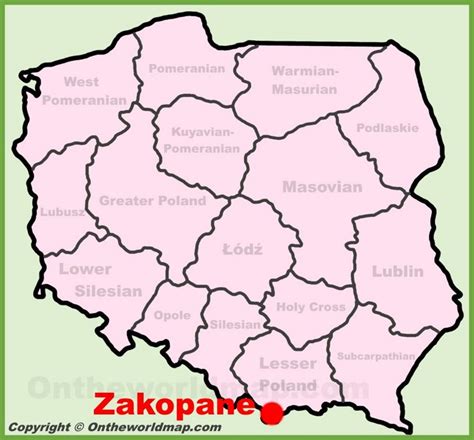 Zakopane location on the Poland map - Ontheworldmap.com