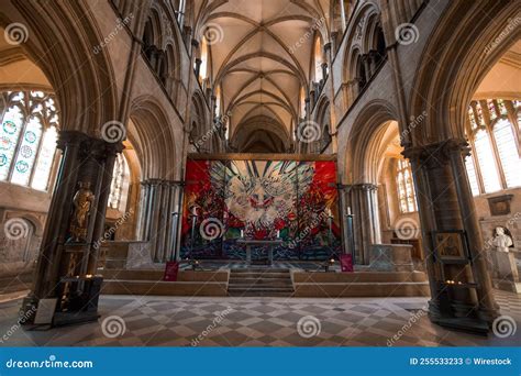 Interior Look of the Chichester Cathedral with High Arches, United Kingdom. Stock Image - Image ...