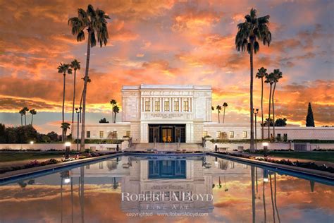 Mesa Arizona Temple Sunrise Full. Robert A. Boyd Fine Art and LDS Temples