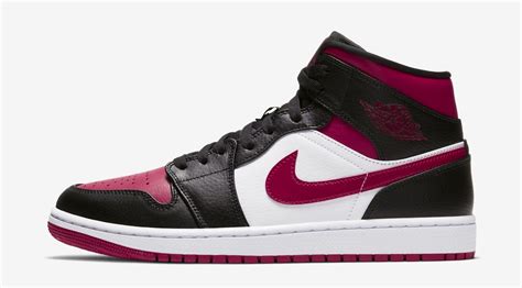 Air Jordan 1 Mid Black Noble Red Available Now | SneakerFits.com