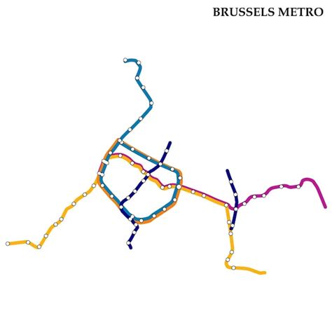 Premium Vector | Map of the brussels metro