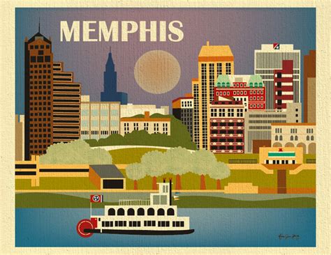 Memphis TN Design Print Memphis Art Tennessee Travel Poster - Etsy