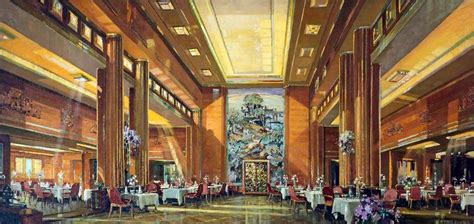 Your Paintings - First Class Dining Room of the 'Queen Mary' | Queen ...