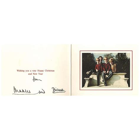 Prince Charles and Princess Diana Signed 1990 Royal Christmas Card For ...