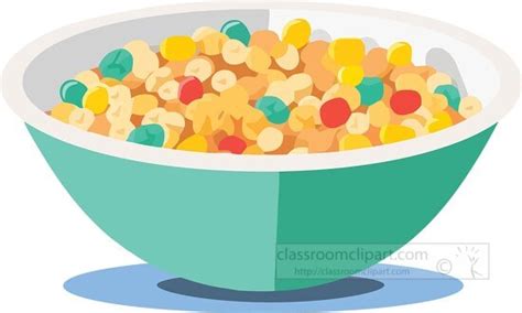 Breakfast Clipart-bowl of colorful cereal