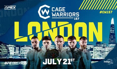 Cage Warriors 157 tickets in London at indigo at The O2 on Fri, 21 Jul 2023 - 18:00