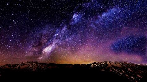 1920x1080 stars night landscape starry night mountain long exposure ...