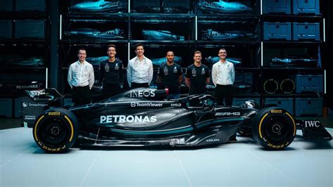 2023 Mercedes-AMG W14 F1 Car Debuts With Sick, Black Raw Carbon Look