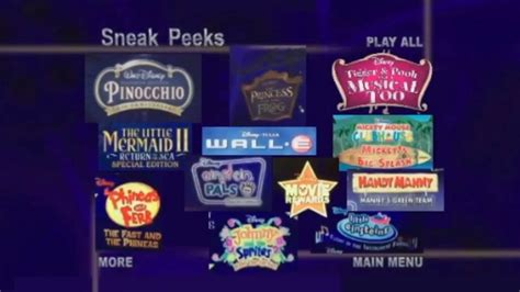 Sneak Peeks Menus (The Playhouse Disney Series (2008, 2009 & 2010) DVDs ...