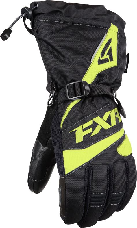 FXR Racing - 2015 Snowmobile Apparel - Men's Fuel Glove - Black/HiVis ...