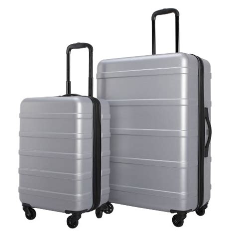 Skyline 2pc Hardside Checked Spinner Luggage Set - Silver : Target