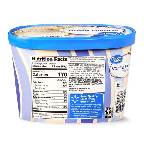 Great Value Ice Cream Nutrition Facts - Nutrition Pics