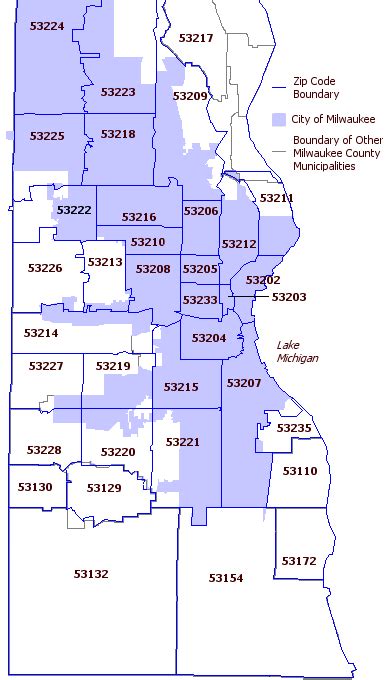 City Of Milwaukee Zip Code Map With Street