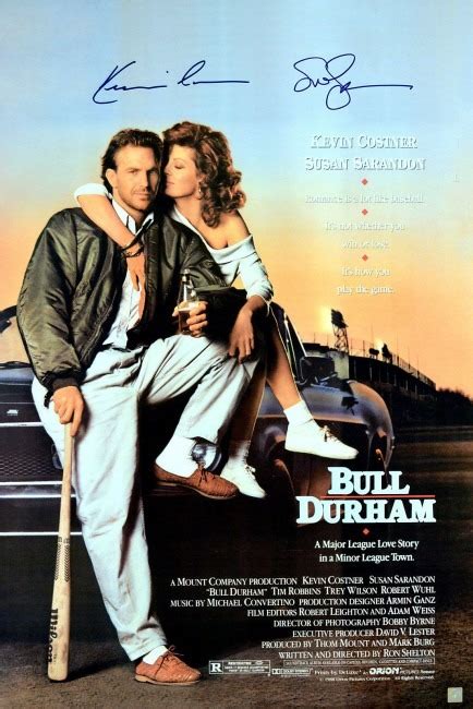 Bull Durham Autographed Movie Poster (Costner & Sarandon) - The Autograph Source