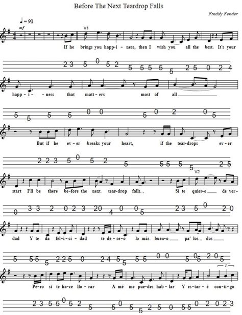 Before The Next Teardrop Falls Sheet Music - Tenor Banjo Tabs