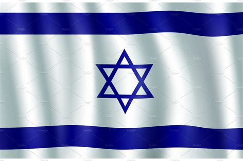 Israel flag 3d illustration with Star of David | Textures ~ Creative Market