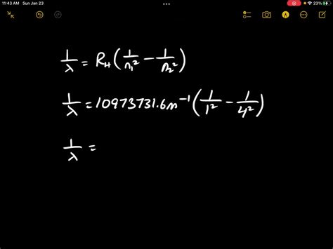 SOLVED: Use the Balmer-Rydberg equation to calculate the wavelength of ...