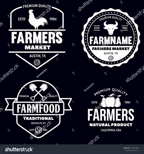 Farmers Market Logos Templates Vector Objects Stock Vector (Royalty Free) 1214014045 | Shutterstock