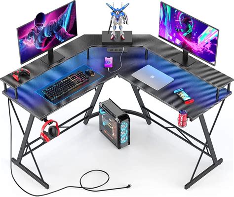 Mr IRONSTONE L-Shaped Gaming Desk w/LED Lights & Outlet $127.49 at Amazon (reg. $259.99!)
