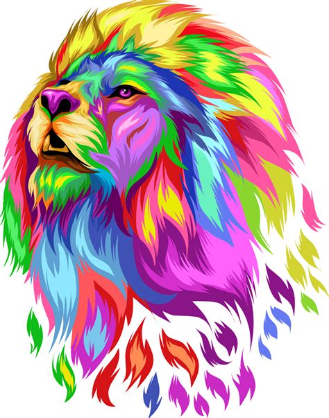 Vector Lion head full color and colorful 12319772 Vector Art at Vecteezy