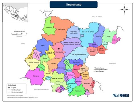 Mapa del Estado de Guanajuato con Municipios >> Mapas para Descargar e ...