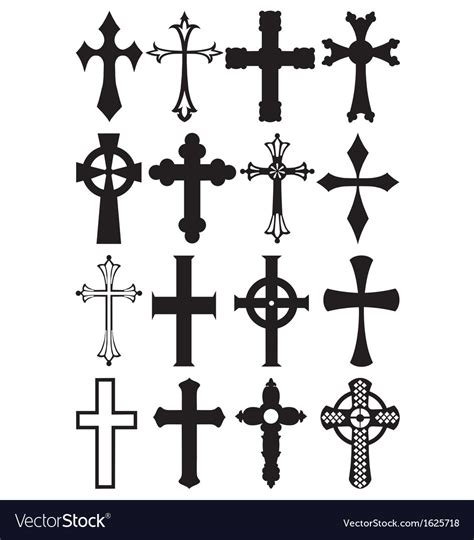 Cross silhouettes Royalty Free Vector Image - VectorStock