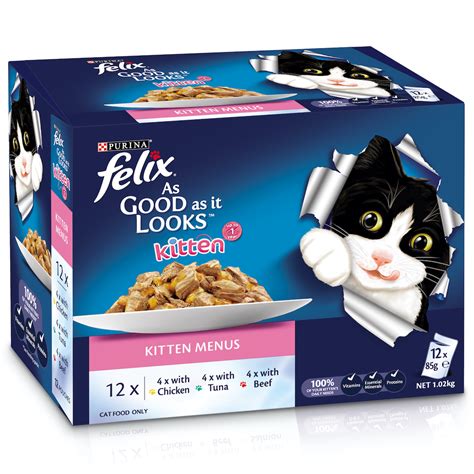 Buy Felix Wet Cat Food Kitten Menus Pouches Online | Low Prices, Free ...