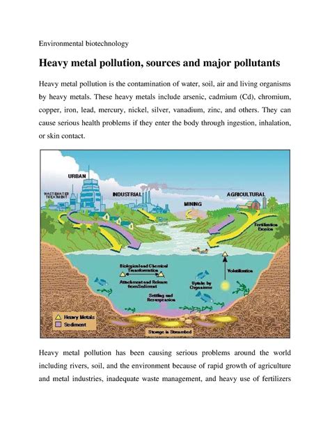 Heavy metal pollution, sources and major pollutants - Environmental ...