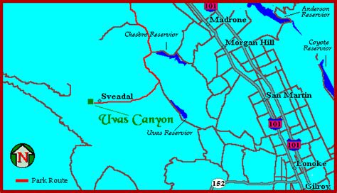 Locator Map for Uvas Canyon County Park