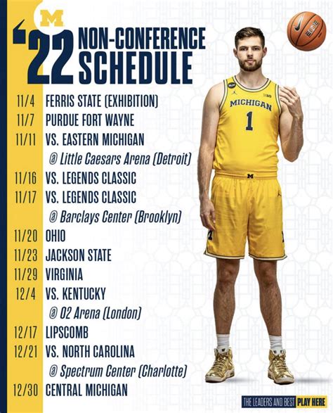 Michigan Men’s Basketball ‘22 Non-Conference Schedule : r ...