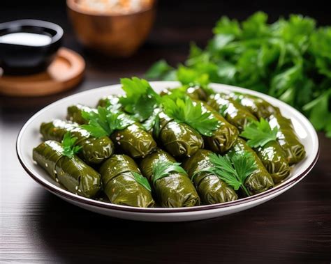 Premium Photo | Stuffed leaves with olive oil traditional turkish cuisine