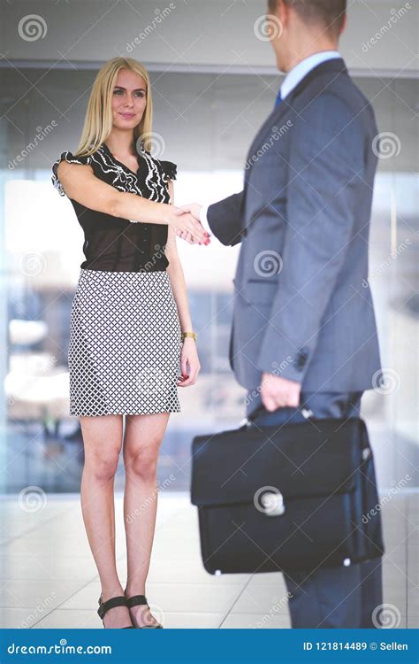 Business People Shaking Hands after Meeting Stock Image - Image of client, bank: 121814489